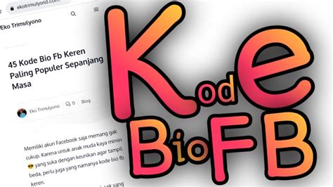 Contoh Kode Bio FB yang Efektif