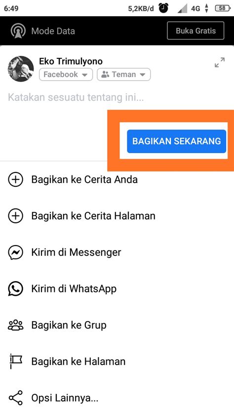 Membagikan Kiriman di FB dengan Cara yang Benar