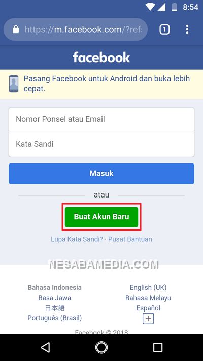 Langkah 1: Buat Akun Facebook