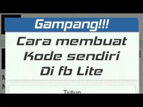 Membuat Kode FB Lite Sendiri