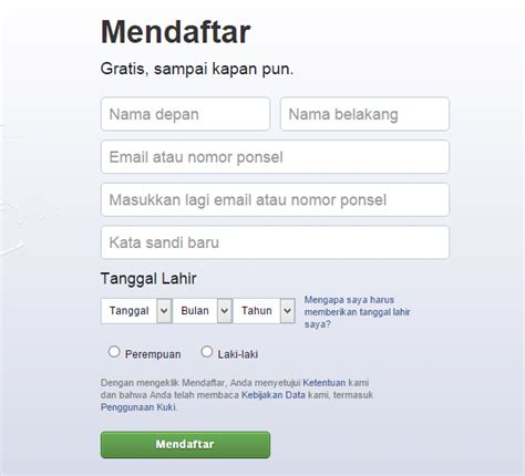 Langkah-Langkah Mendaftar Facebook