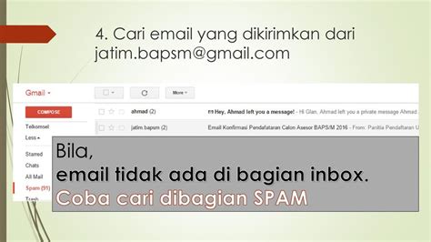 Langkah 4: Cari Inbox Teman