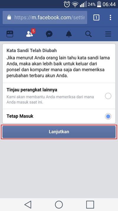 Cara Mengganti Kata Sandi FB Lewat HP