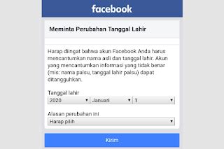 Alasan Mengapa Tgl Lahir FB Harus Diganti