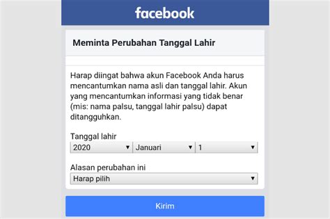 Langkah-langkah Mengganti Tgl Lahir FB