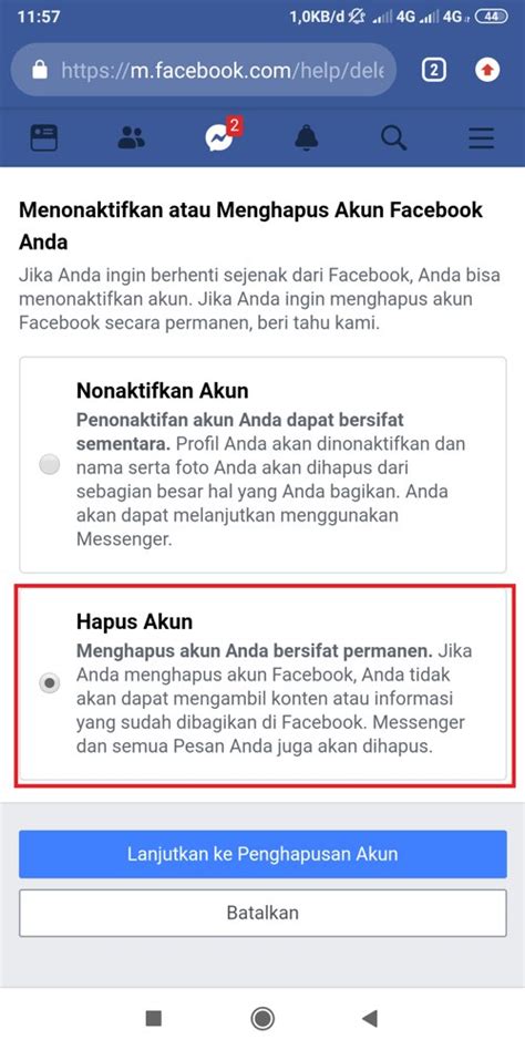 Langkah-Langkah Menghapus Akun FB