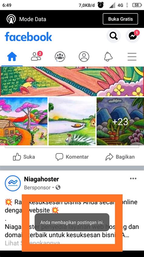 Langkah-langkah Menghapus Kiriman di FB Lite