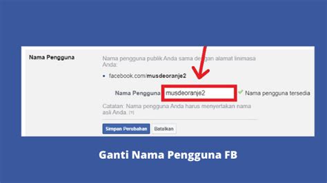 Persyaratan Mengubah Nama Pengguna FB