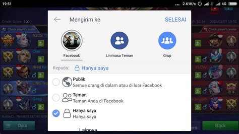 Bagaimana Cara Share Mobile Legend ke FB?