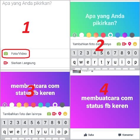 Cara Membuat Status FB Background Warna
