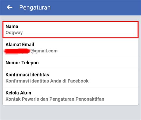 Cara Mengubah Nama Facebook