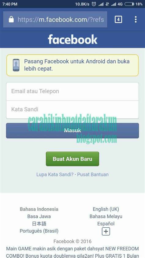 Langkah-Langkah Membuat Akun Facebook Baru Lewat Yahoo