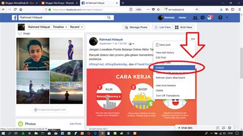 Keperluan Mengcopy Link Profil Facebook