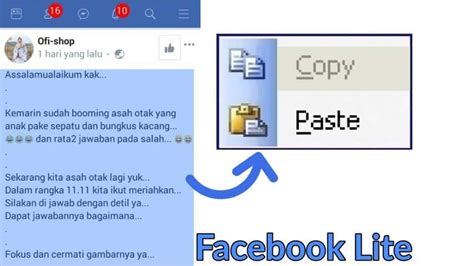 Kenapa Anda Perlu Mengcopy Status di FB Lite?