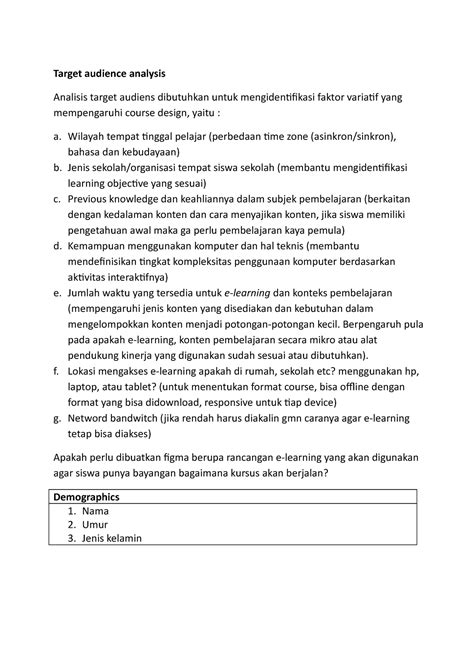 Analisis Target Audiens