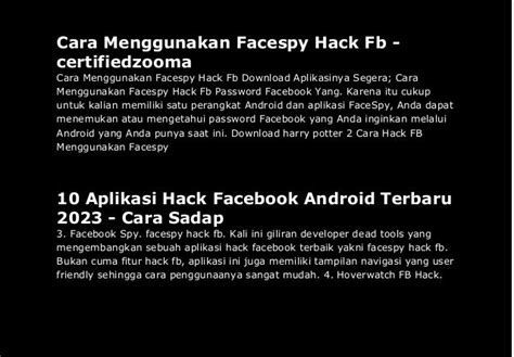 Cara Hack FB Melalui Android
